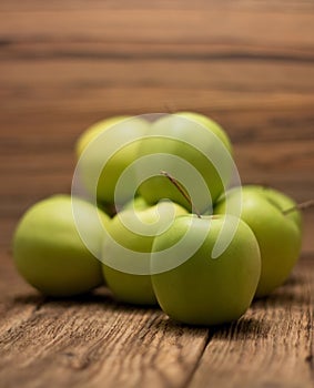 Heap of green apples