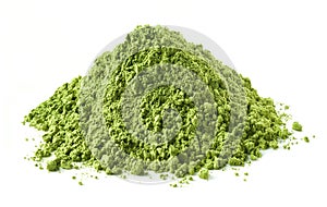 Heap of green matcha tea powder