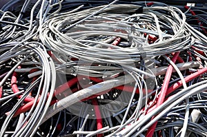 heap of insulated cables for the transport of low voltage curren