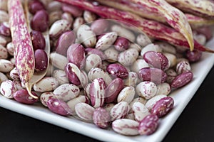 Heap of kidney red speckled beans