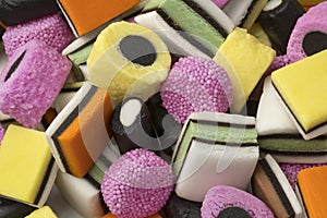 Heap of Liquorice allsorts