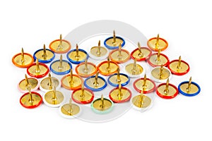 Heap of multicolored pins