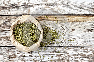 Heap mung beans on background.