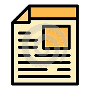 Heap newspaper icon color outline vector