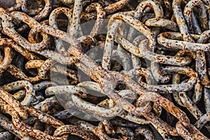 Heap Of Old Rusty Chain Links