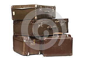 Heap of old suitcases