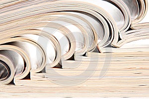 Heap of open magazines