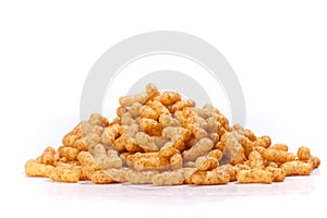 Heap of peanut flips on white background