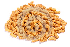Heap of peanut flips on white background
