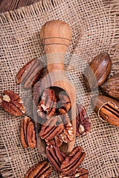 Heap of Pecan Nuts (selective focus)