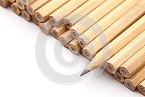Heap of pencil with one sharpen
