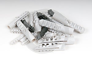 Heap of a plastic dowels