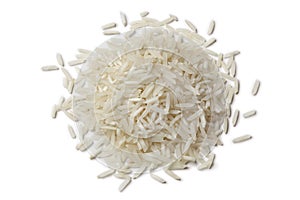 Heap of raw Basmati rice