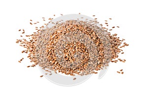 Heap of raw, uncooked linseed or flax seed