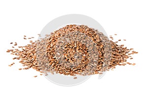 Heap of raw, uncooked linseed or flax seed