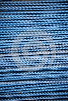 Heap of rebar steel