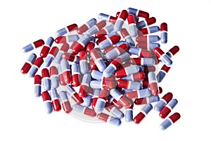 Heap of red and blue pills