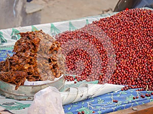 Heap of Red Indian jujube also known as Chinee apple, Chinese apple, jujube, Indian plum, masau, ber, cottony jujube, dungs