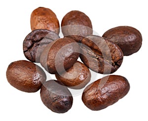 Heap of roasted coffee beans