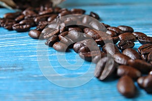 Heap of roasted coffee beans