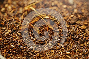 Heap of rooibos or redbush herbal tea