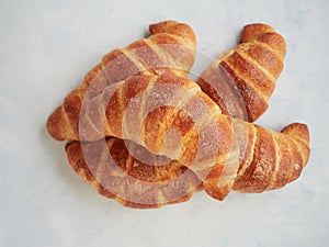 heap of a rustic artisan french croissants