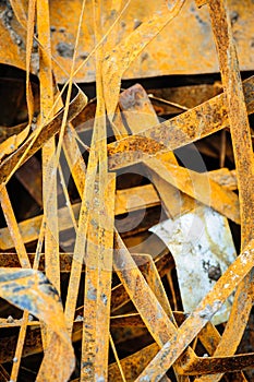 Heap of rusty metal-scrap