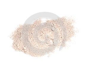 Heap of rye flour isolated on white background