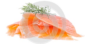 Heap of Salmon on white