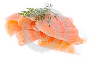 Heap of Salmon on white