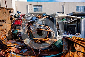 Heap of scrap metal for recycling