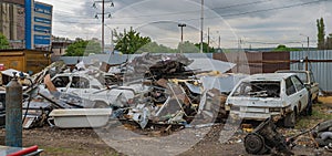 Heap of the scrap metal for recycling