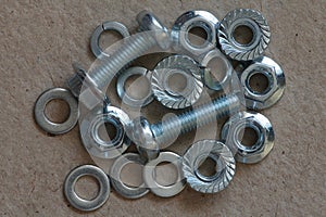 Heap of screws nuts washers