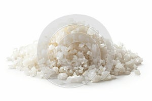 Heap of Sea Salt on White Background
