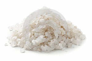 Heap of Sea Salt on White Background