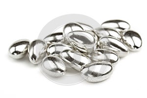 Heap of silver confetti