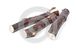 Heap of small logs isolated