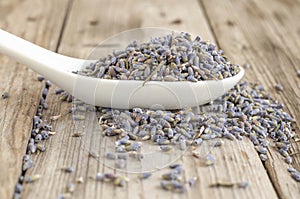 Heap spoon of dried lavender