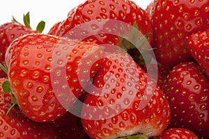 Heap of strawberrys on white