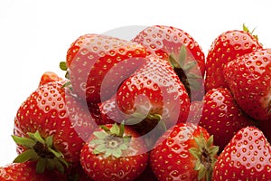 Heap of strawberrys on white