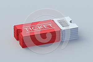 Heap of tickets for cinema, theatre, show and other entertainments