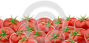 Heap of tomatoes, horizontal seamless pattern
