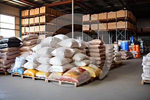 heap of unsold products in a warehouse