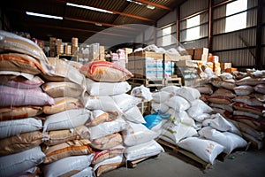 heap of unsold products in a warehouse