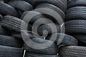 Heap of used tires