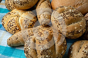 Heap of various bread rolls