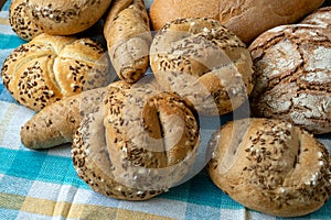 Heap of various bread rolls