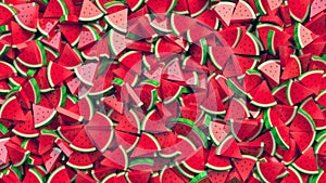 Heap of watermelon slices abstract background