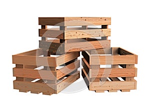 Heap of wooden crates