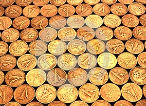 Heaped of gold coins